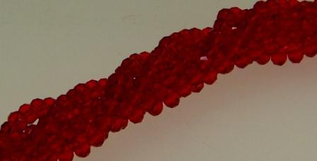 Crystal Glass Rondelle 3x4mm 145pcs Red