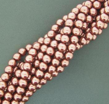 Chinese Glass Pearl Round 6mm 140pcs Brown
