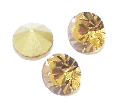 Chaton Faceted Gold Foiled SS-38 7.9 to 8.1 mmLt Co Topaz 10 pcs - Click Image to Close