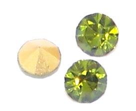 Chaton Faceted Gold Foiled SS-16 3.8 to 4.0 mm Olive 20 pcs