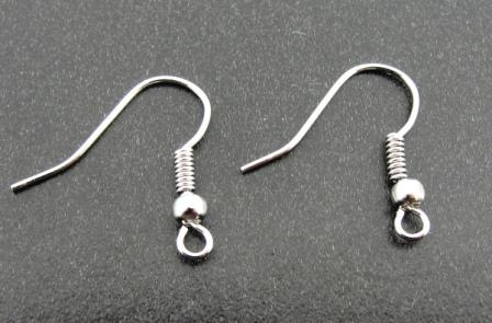 Earring Wire Fishhook Style 20mm 25sets (50pcs) Antique Silver - Click Image to Close